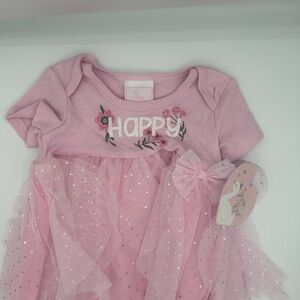 Pink Floral Kids Casual Dress